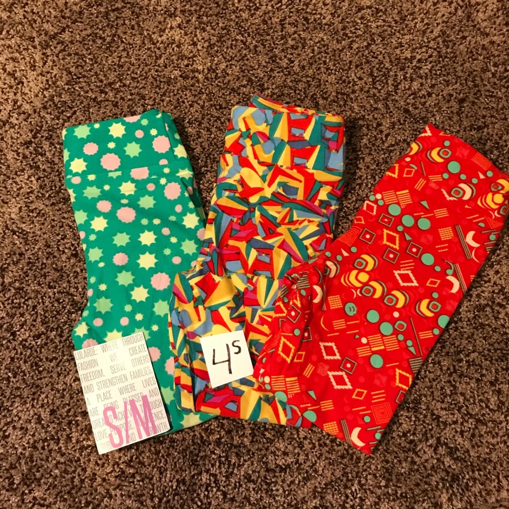 Kids S/M LuLaRoe Soft Leggings 3 pk